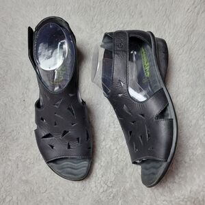 Groundhog Soho Leather Sandals Shoes Women's 40 / US 9.5 Black Cut Outs Comfort